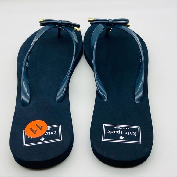 NWT Kate Spade New York Foxy Women’s Bow Sandals Navy 11B - Picture 4 of 9